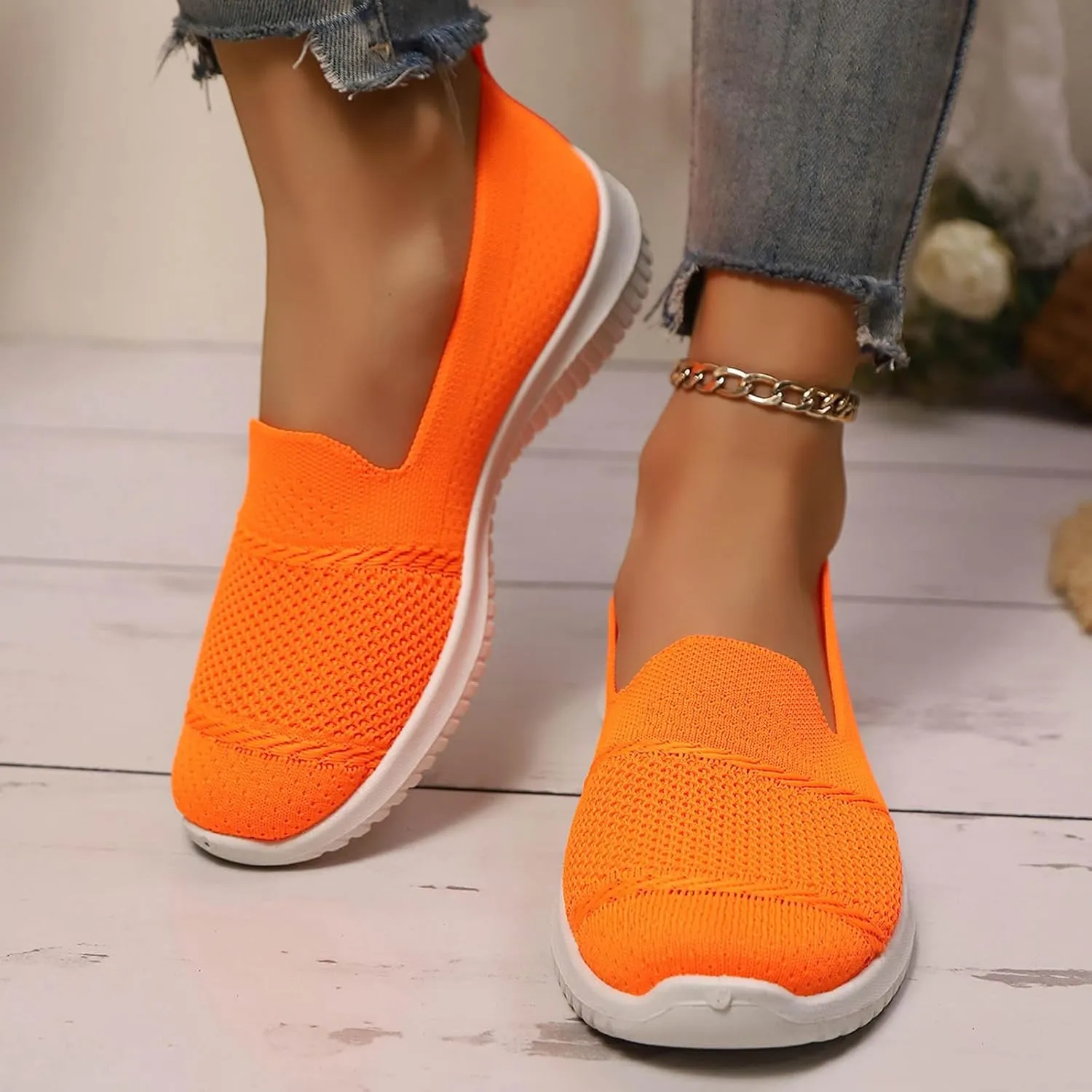 Orthopedic Shoes for Women 2025,Womens Wide Width Breathable Walking Comfortable Slip on Sneakers Non Slip Lightweight Sneakers
