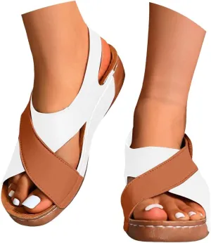 Orthopedic Walking Plantar Fasciitis Slides Sandals for Women Comfort Wedge Sandals Slip On Summer Vacation Sandals