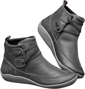 Platform Boots for Women Ankle Womens Booties Fall Womens Cowboy Boots Short Womens Bootie Round Toe Solid Color Comfy Casual Slip on Pointed Toe Leather Casual