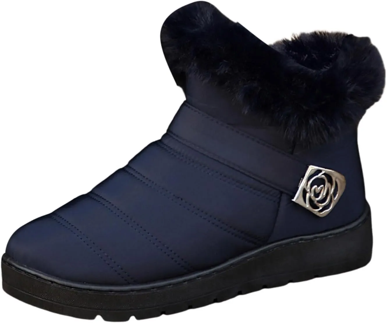 Platform Boots Snow Boots for Women Winter Warm Waterproof Plush Insulation Flat Bottom Short Boots Comfy Outdoor