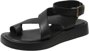 Platform Sandals Women Dressy Comfortable Flip Flops with Ankle Strap T-Strap Soft Cushion Beach Shoes Walking Slippers