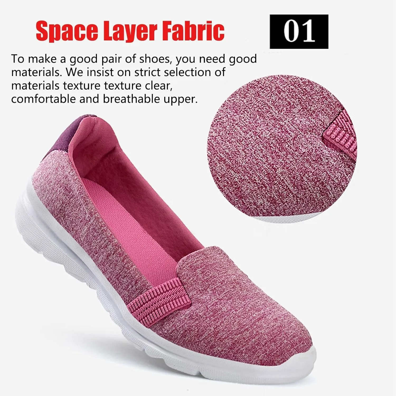 SACFOF Women's Comfortable Orthopedic Slip On Walking Shoes Lightweight Non Slip Sneakers Breathable Casual Soft Sole Travel Work Jogging Tennis Shoes