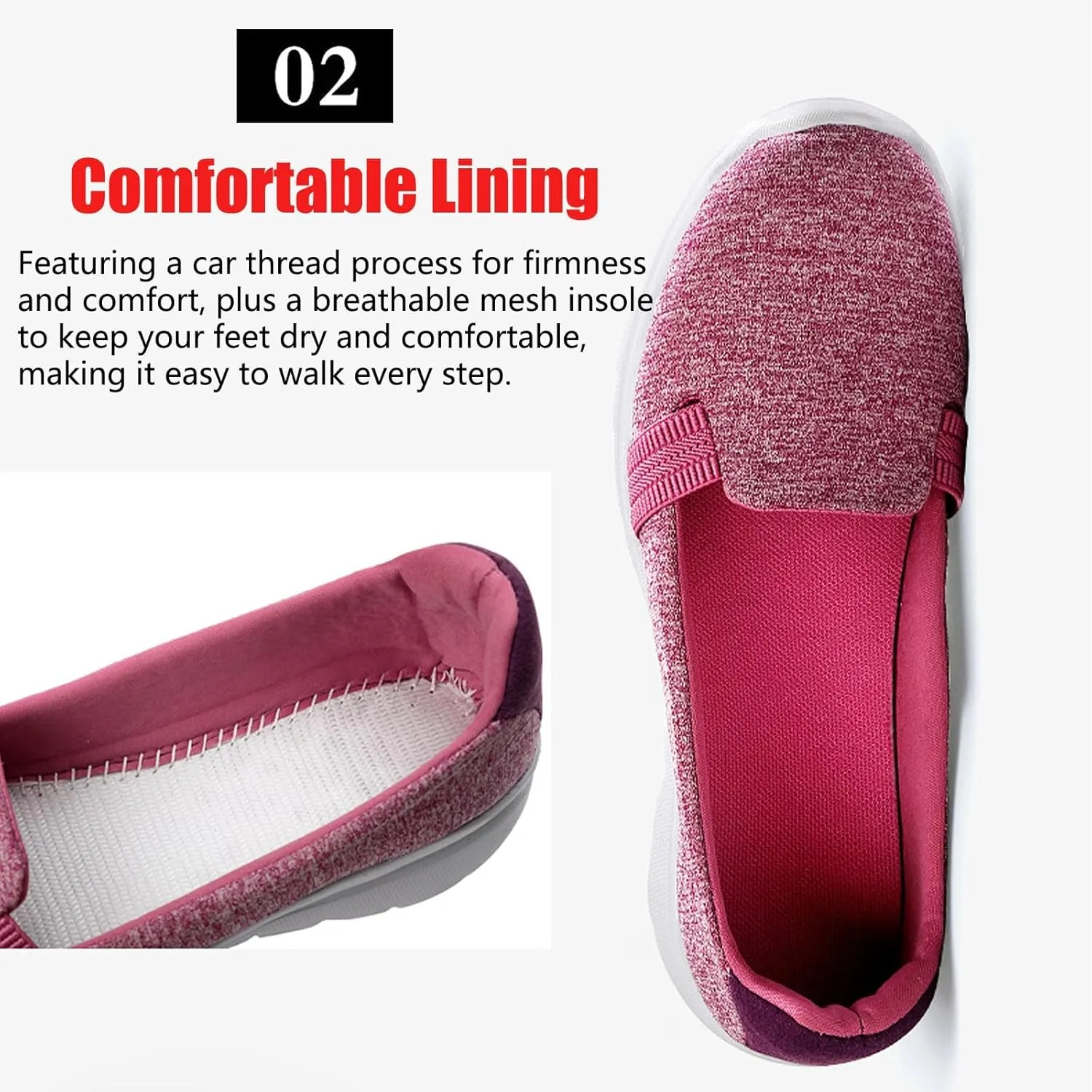 SACFOF Women's Comfortable Orthopedic Slip On Walking Shoes Lightweight Non Slip Sneakers Breathable Casual Soft Sole Travel Work Jogging Tennis Shoes