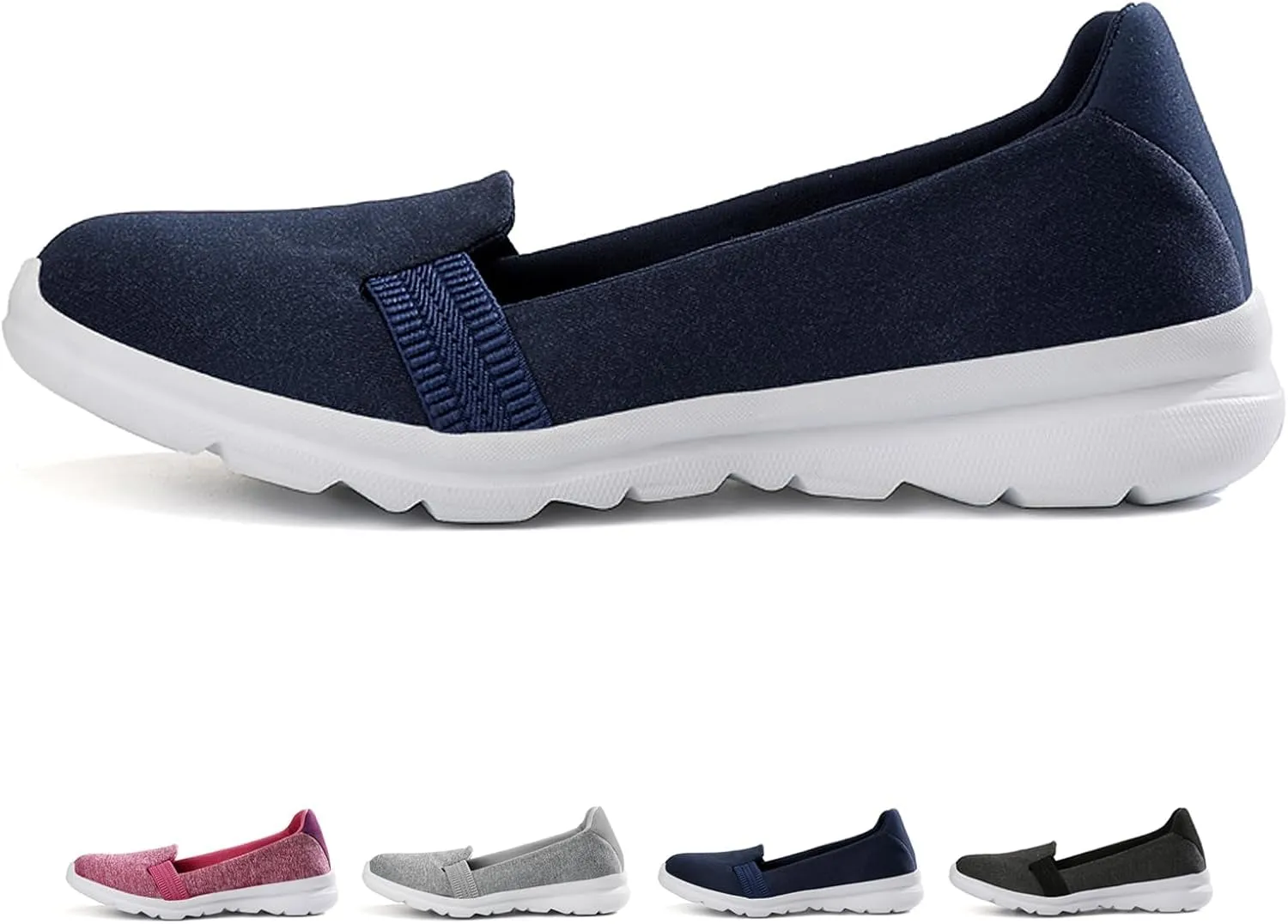 SACFOF Women's Comfortable Orthopedic Slip On Walking Shoes Lightweight Non Slip Sneakers Breathable Casual Soft Sole Travel Work Jogging Tennis Shoes