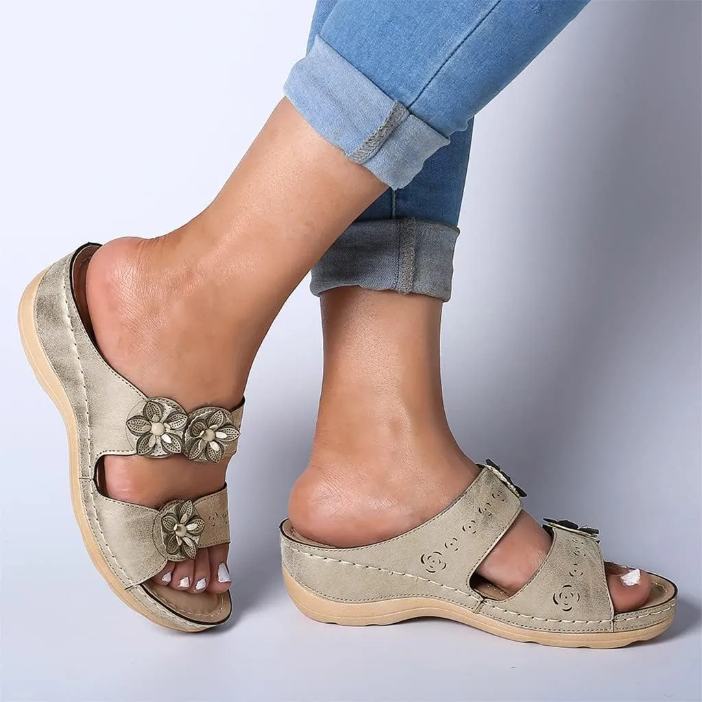 Sandalias para Mujer Elegantes, Womens Sandals Orthopedic Open Toe Sandals Retro Anti Slip Comfy Breathable Shoes