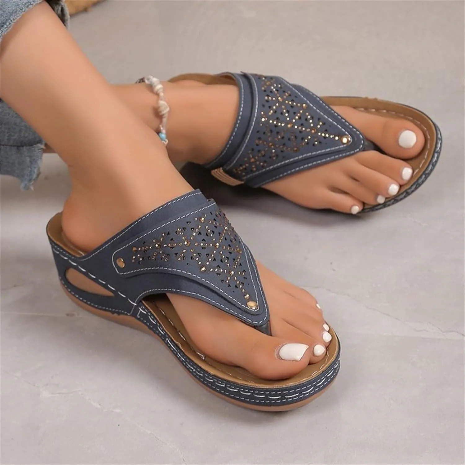Sandals for Women 2025 Comfortable Orthopedic Gladiator Dress Wedge Sandals Trendy Boho Beach Sandal Flip Flops