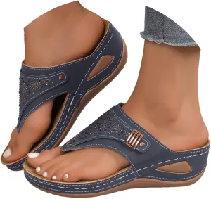 Sandals for Women 2025 Comfortable Orthopedic Gladiator Dress Wedge Sandals Trendy Boho Beach Sandal Flip Flops