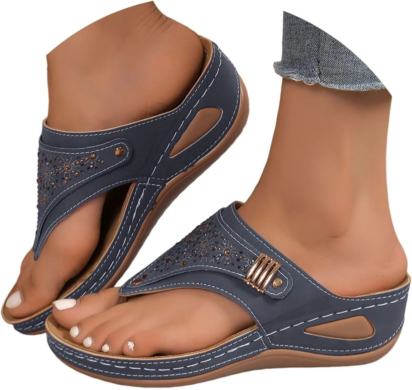 Sandals for Women 2025 Comfortable Orthopedic Gladiator Dress Wedge Sandals Trendy Boho Beach Sandal Flip Flops