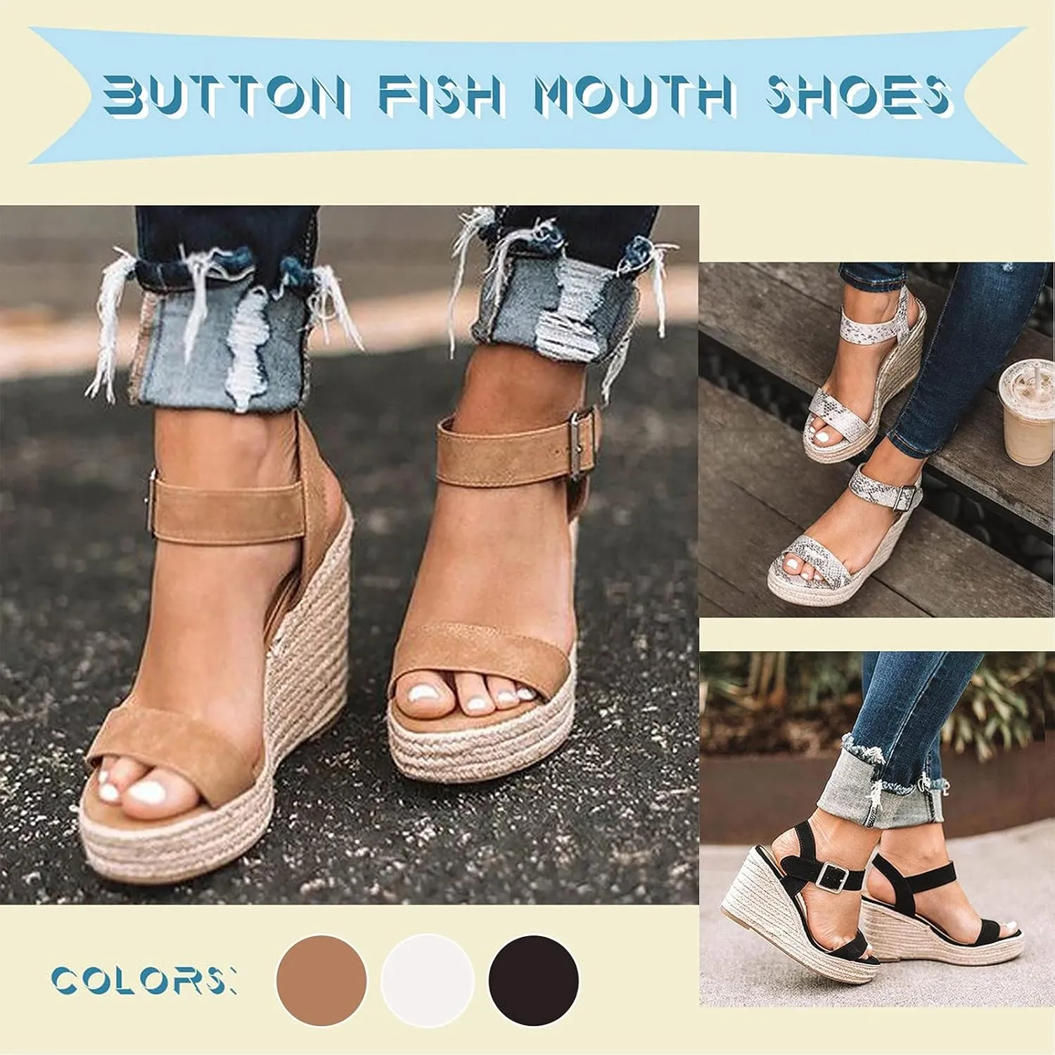 Sandals for Women Dressy Summer, Womens Wedge Sandals Summer Open Toe Breathable Beach Sandal Casual Wedges Shoes