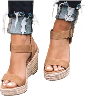 Sandals for Women Dressy Summer, Womens Wedge Sandals Summer Open Toe Breathable Beach Sandal Casual Wedges Shoes