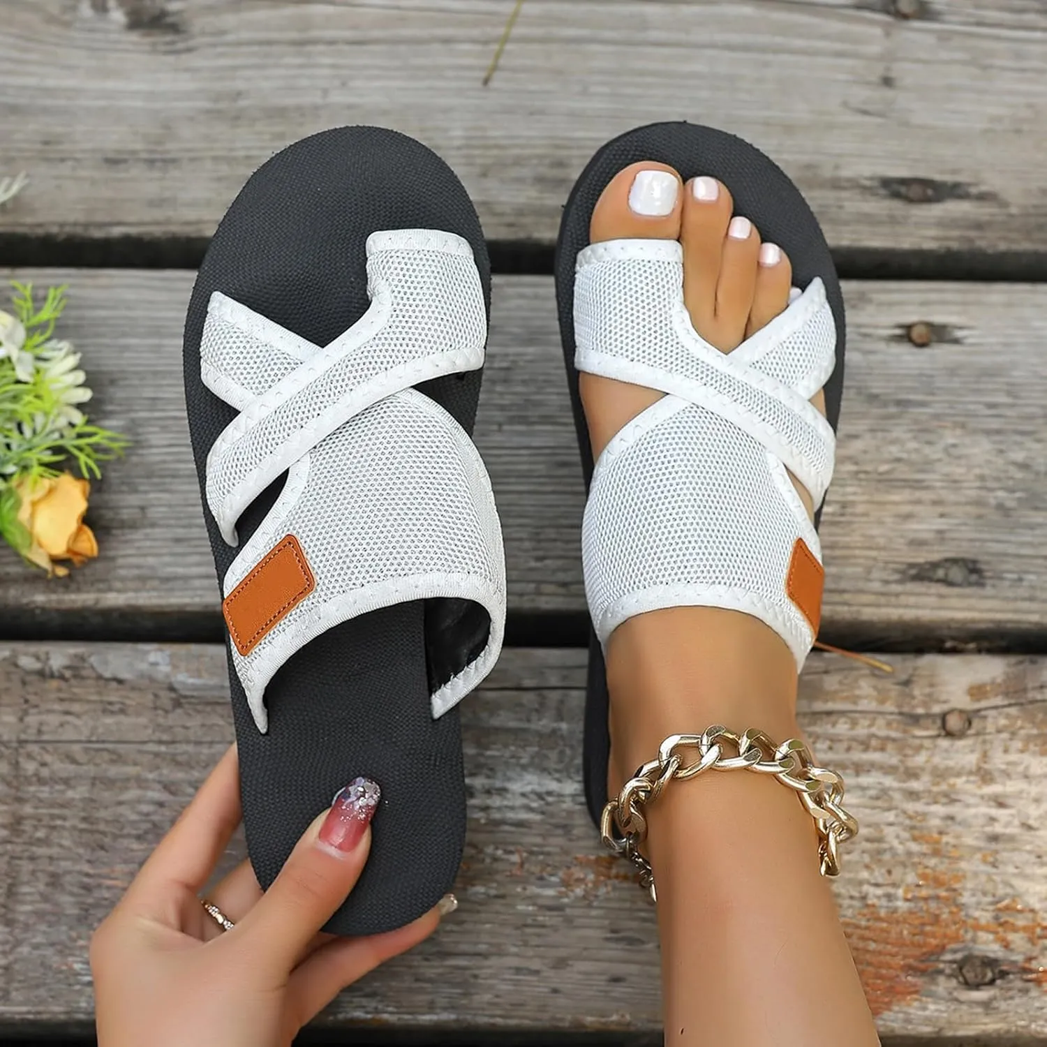 Sandals for Women Wedge Shoes: Comfortable Orthopedic Sandals Womens Summer Flip Flops Casual Walking Wedges