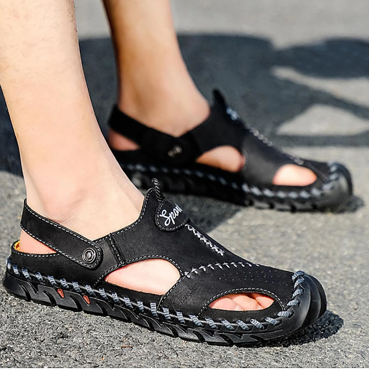 Sandals Men, Men Sandals Vintage Handmade Closed Toe Summer Outdoor Hiking Sports Shoes Fisherman Water Sandal 2025