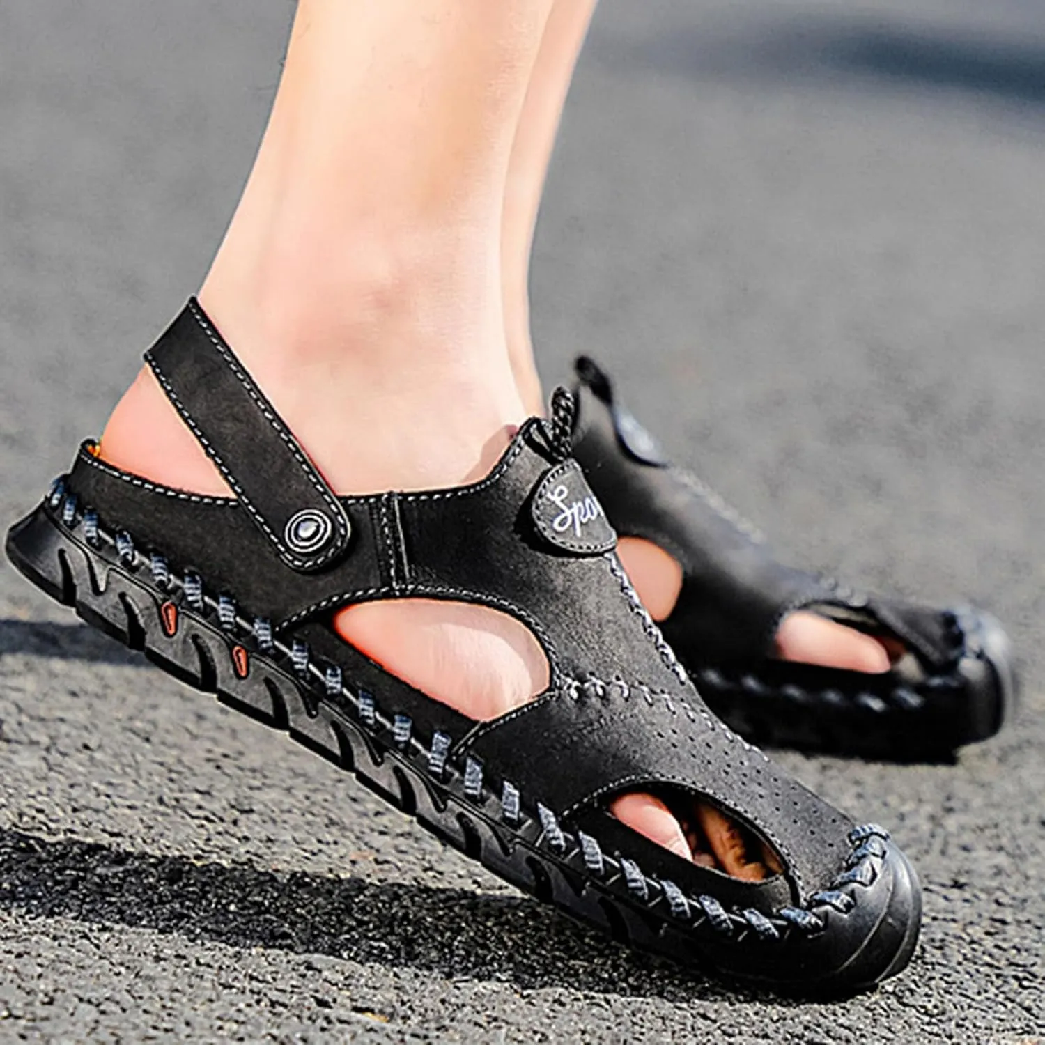 Sandals Men, Men Sandals Vintage Handmade Closed Toe Summer Outdoor Hiking Sports Shoes Fisherman Water Sandal 2025