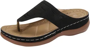 Sandals Women Wedge Shoes - Orthopedic Comfortable Arch Support Platform Womens Summer Dressy Flip Flop Casual Bunion Breathable