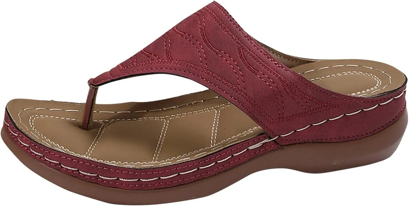 Sandals Women Wedge Shoes - Orthopedic Comfortable Arch Support Platform Womens Summer Dressy Flip Flop Casual Bunion Breathable
