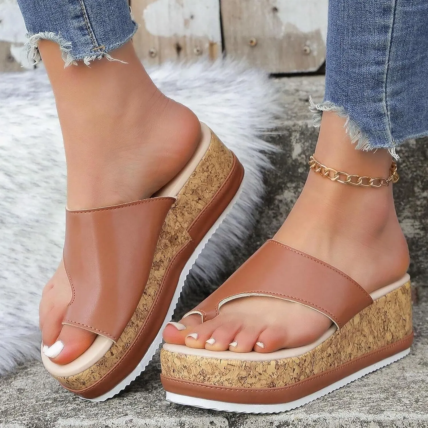 Sandals Women's Summer Comfortable Platform Mules Breathable Beach Outdoor Shoes Trendy