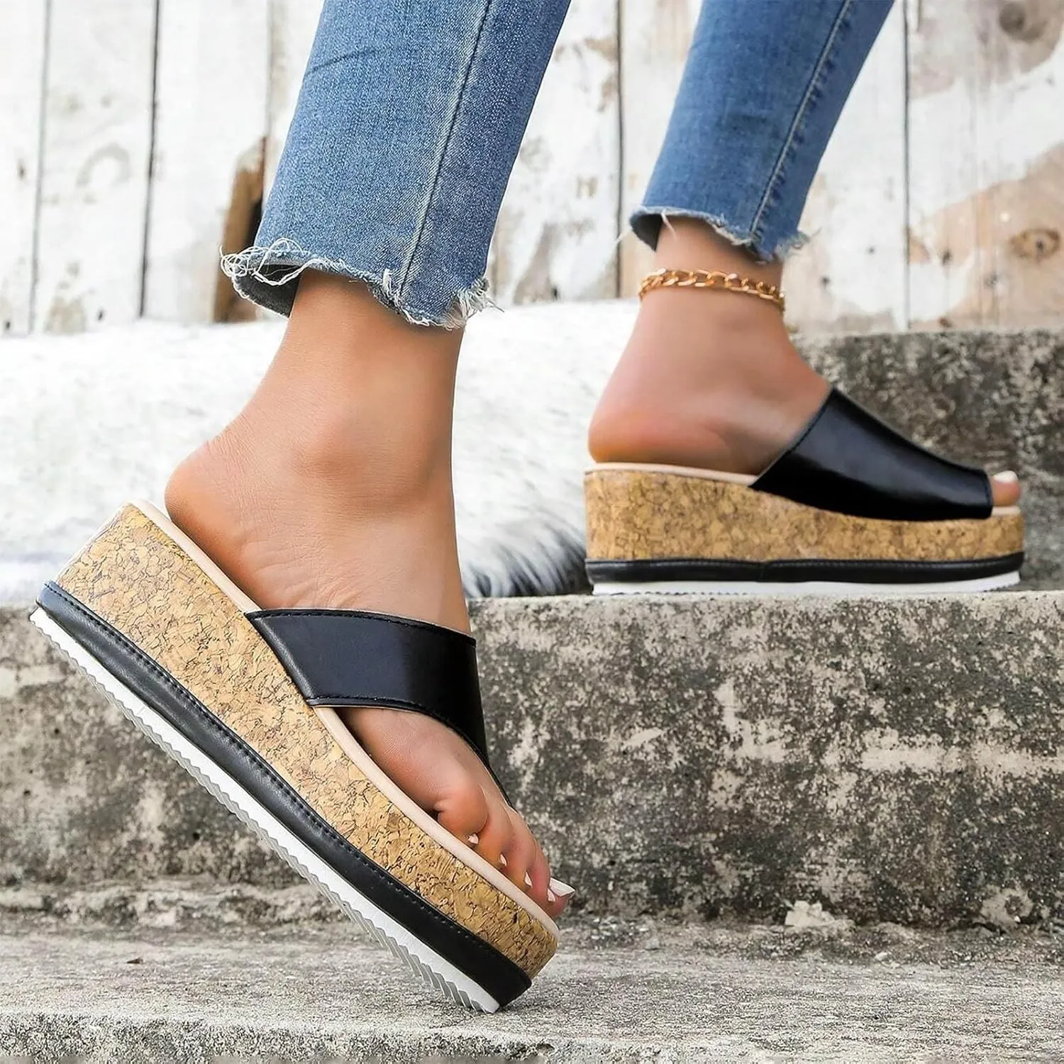 Sandals Women's Summer Comfortable Platform Mules Breathable Beach Outdoor Shoes Trendy