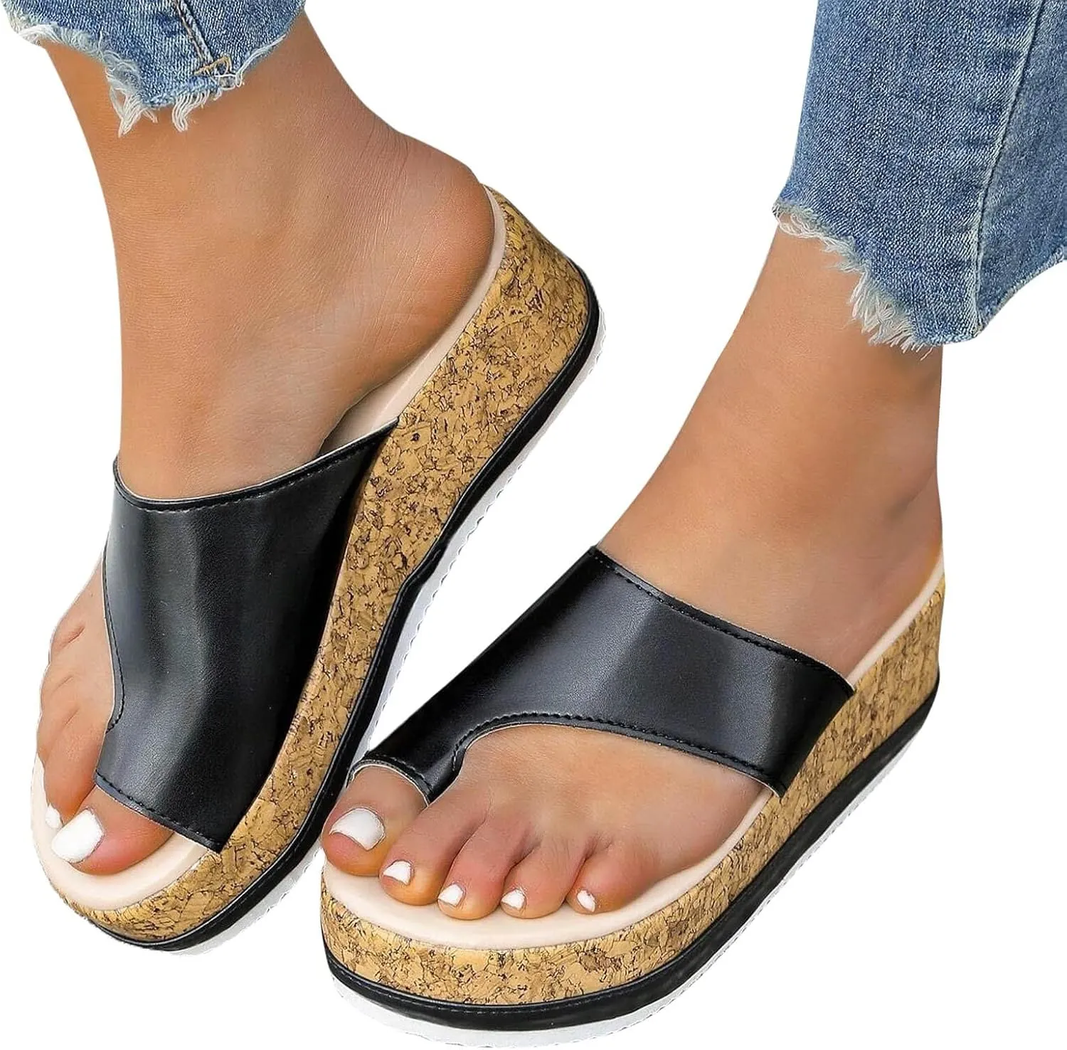 Sandals Women's Summer Comfortable Platform Mules Breathable Beach Outdoor Shoes Trendy