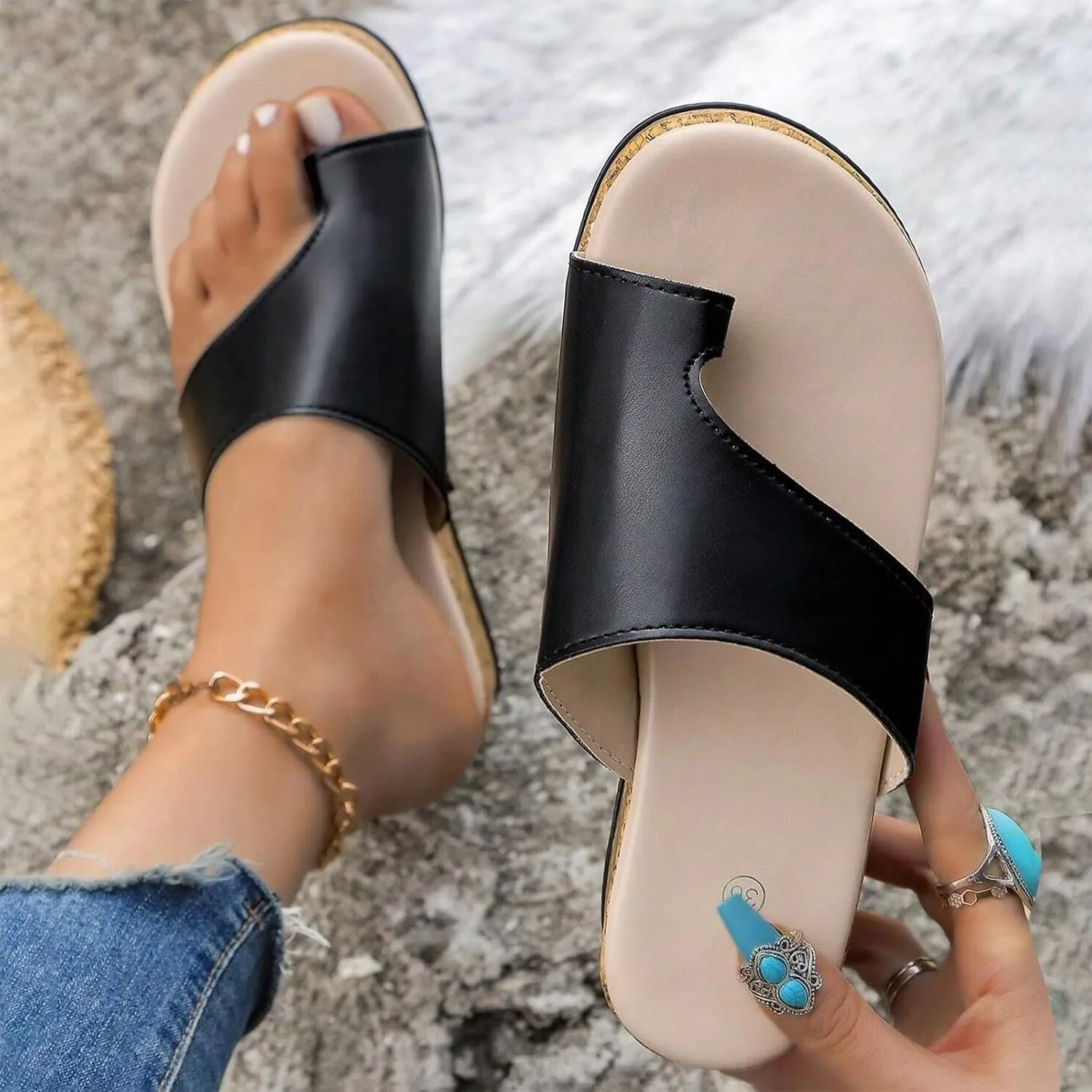 Sandals Women's Summer Comfortable Platform Mules Breathable Beach Outdoor Shoes Trendy