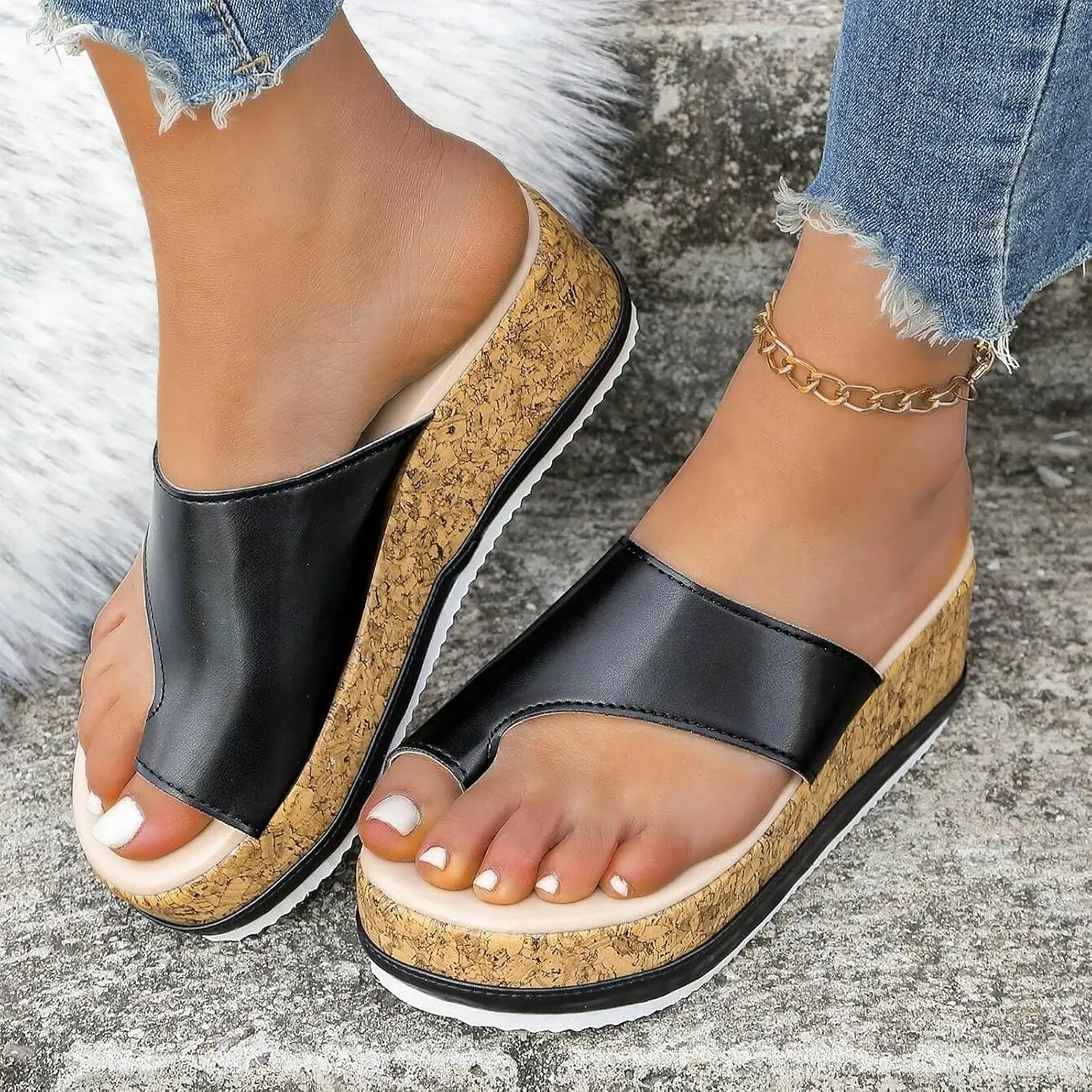 Sandals Women's Summer Comfortable Platform Mules Breathable Beach Outdoor Shoes Trendy