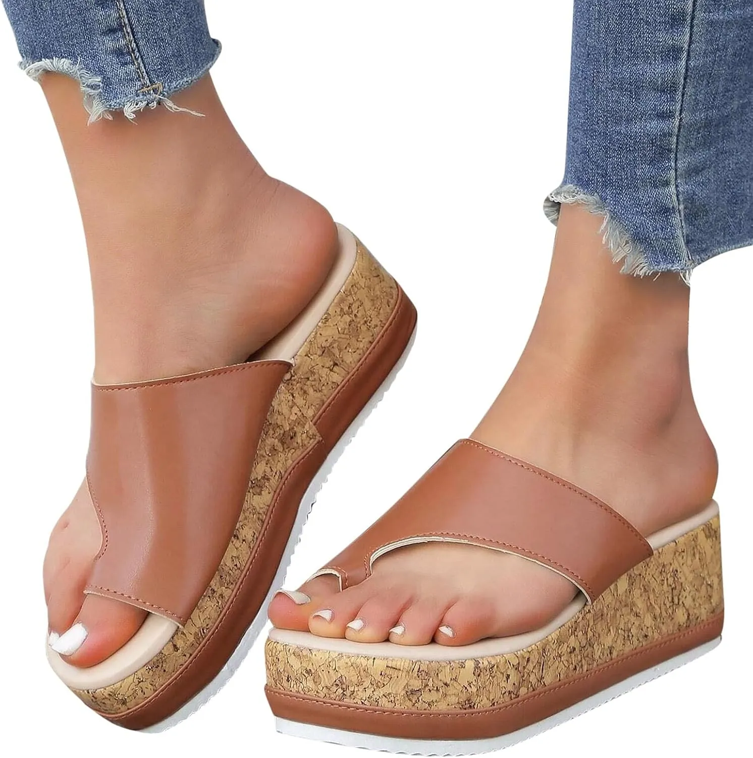 Sandals Women's Summer Comfortable Platform Mules Breathable Beach Outdoor Shoes Trendy