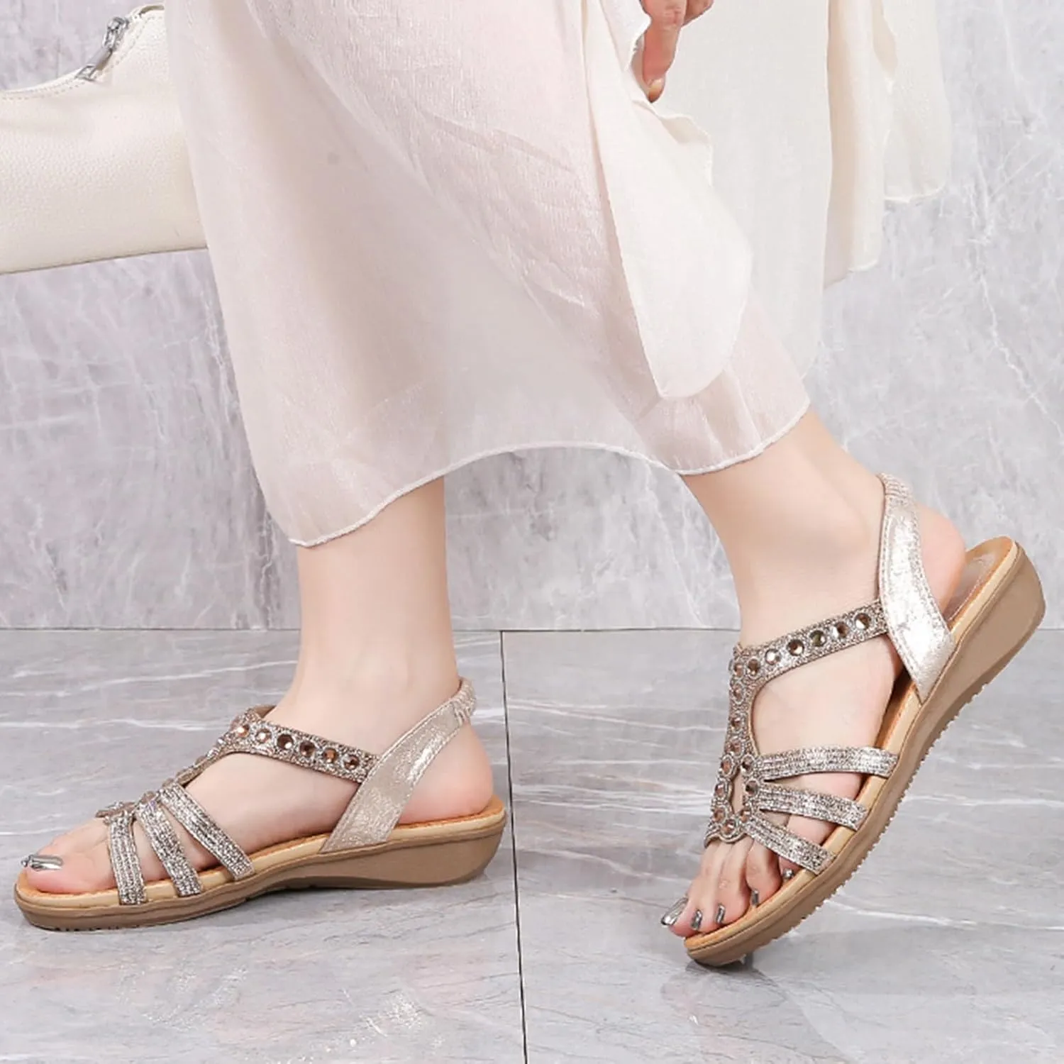 Sandals Women's Summer Elegant, Orthopaedic Shoes Women, Breathable Toe Sandals, Comfortable Leisure, Trendy Outdoor Beach Slippers
