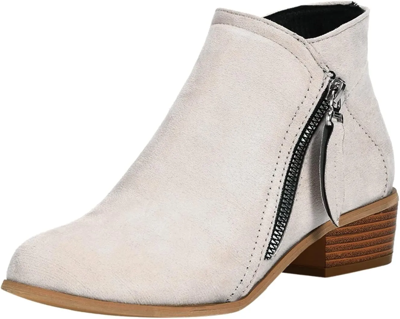 SBGMoSJ Wedge Boots for Women Ankle Booties White Ankle Boots for Wide Feet Black Pointed Toe Booties for Women Low Heel 80s Style Ankle Boots for Women Botines Para Mujer Elegantes Tacon Bajo