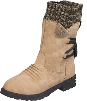 SBGMoSJ Winter Boots for Women Waterproof Snow Non Slip Zipper Women's Winter Boots Waterproof Warm Women Winter Boots Wide Calf Boots for Winter Waterproof Botas Para El Frio Sales Clearance