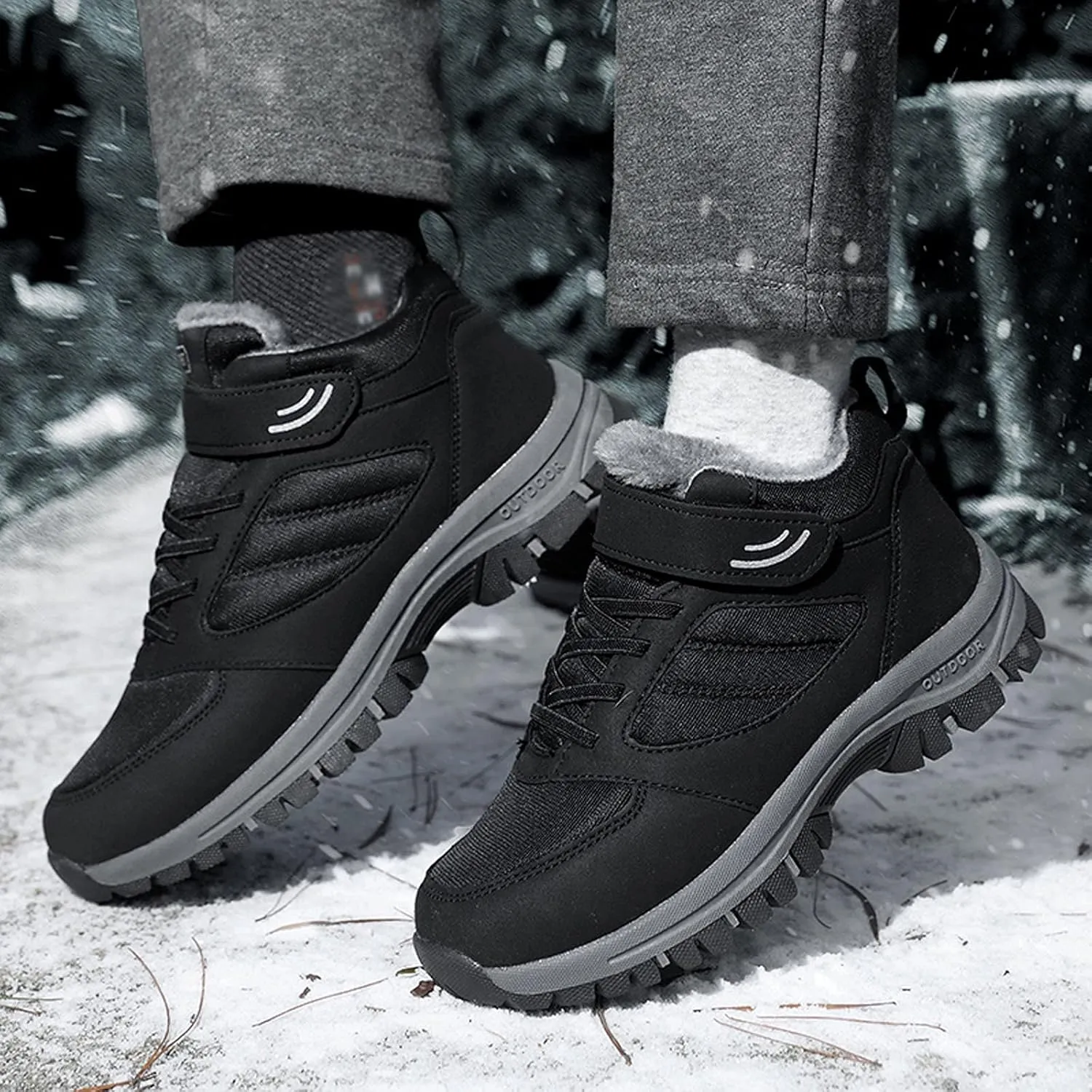 SBGMoSJ Winter Boots for Women Wide Width 11 Womens 11.5 Extra Wide Width Non Slip Winter Boots Winter Boots Womens Size 11 Ladies Waterproof Winter Boots Wide Tall Black Winter Boots for Women