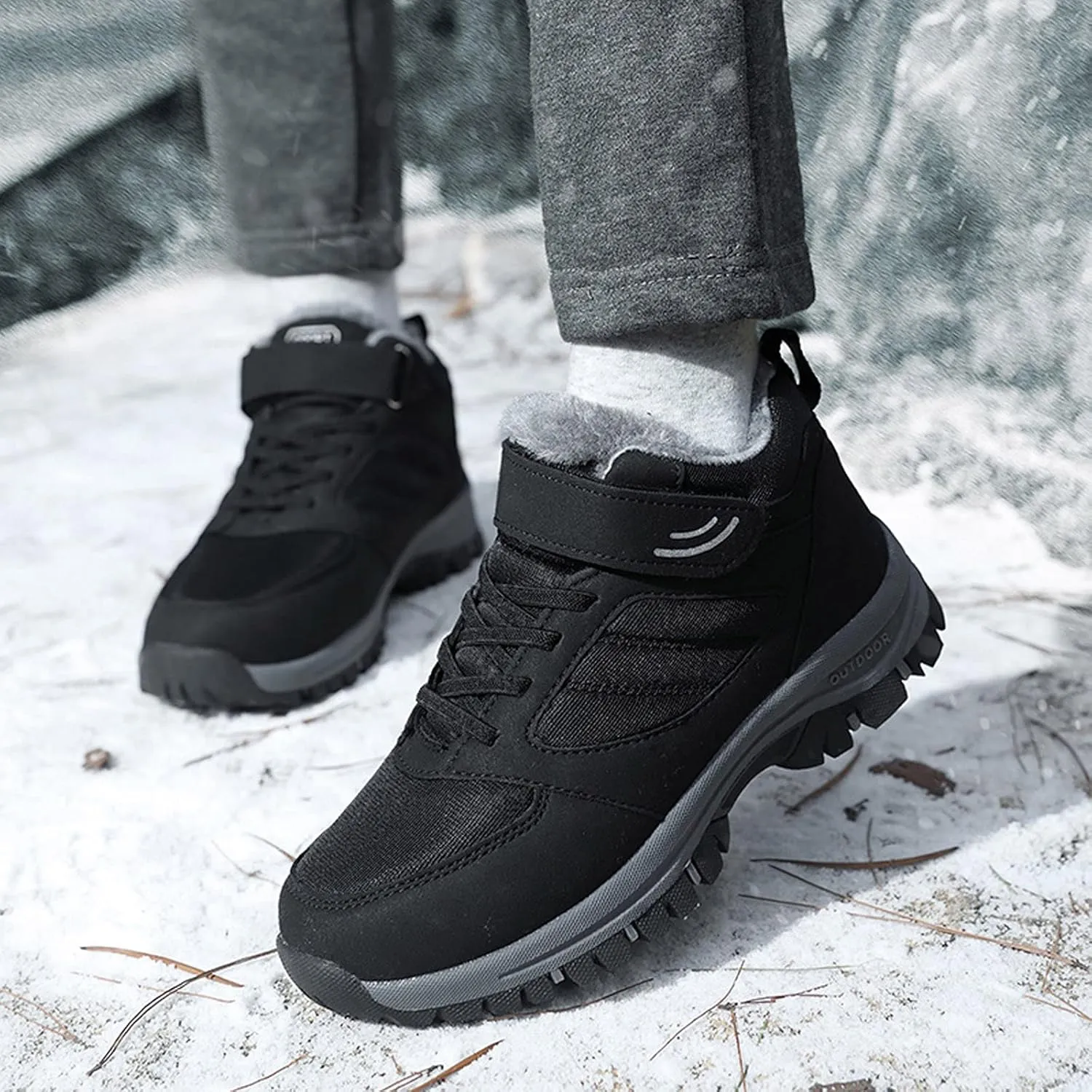 SBGMoSJ Winter Boots for Women Wide Width 11 Womens 11.5 Extra Wide Width Non Slip Winter Boots Winter Boots Womens Size 11 Ladies Waterproof Winter Boots Wide Tall Black Winter Boots for Women