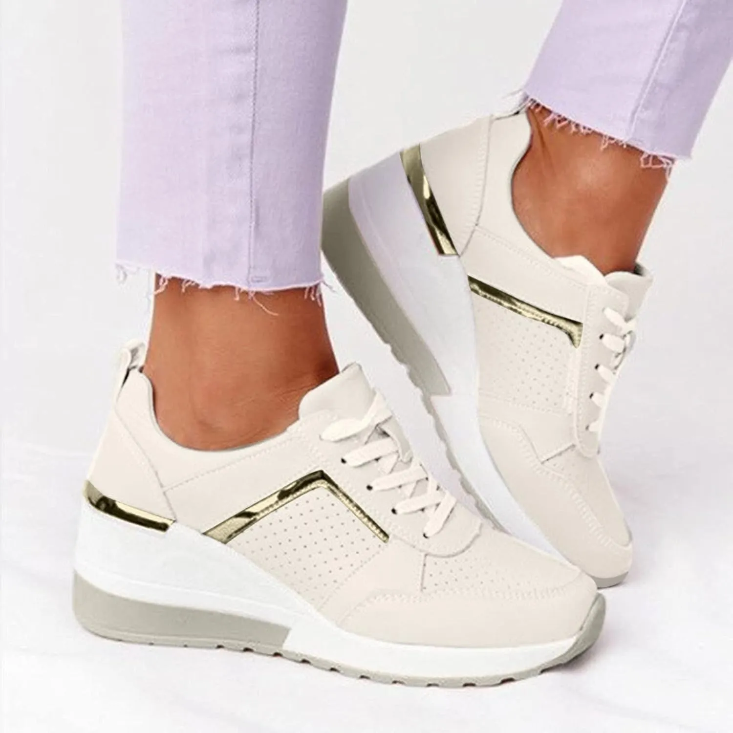 SBGMoSJ Womens Walking Shoes Slip On Sneakers Zapatos Confortables para Mujer Mayor Women's Black Tennis Shoes Size 7.5 Gym Shoes for Women Workout Indoor Cycling Shoes Women Size 5
