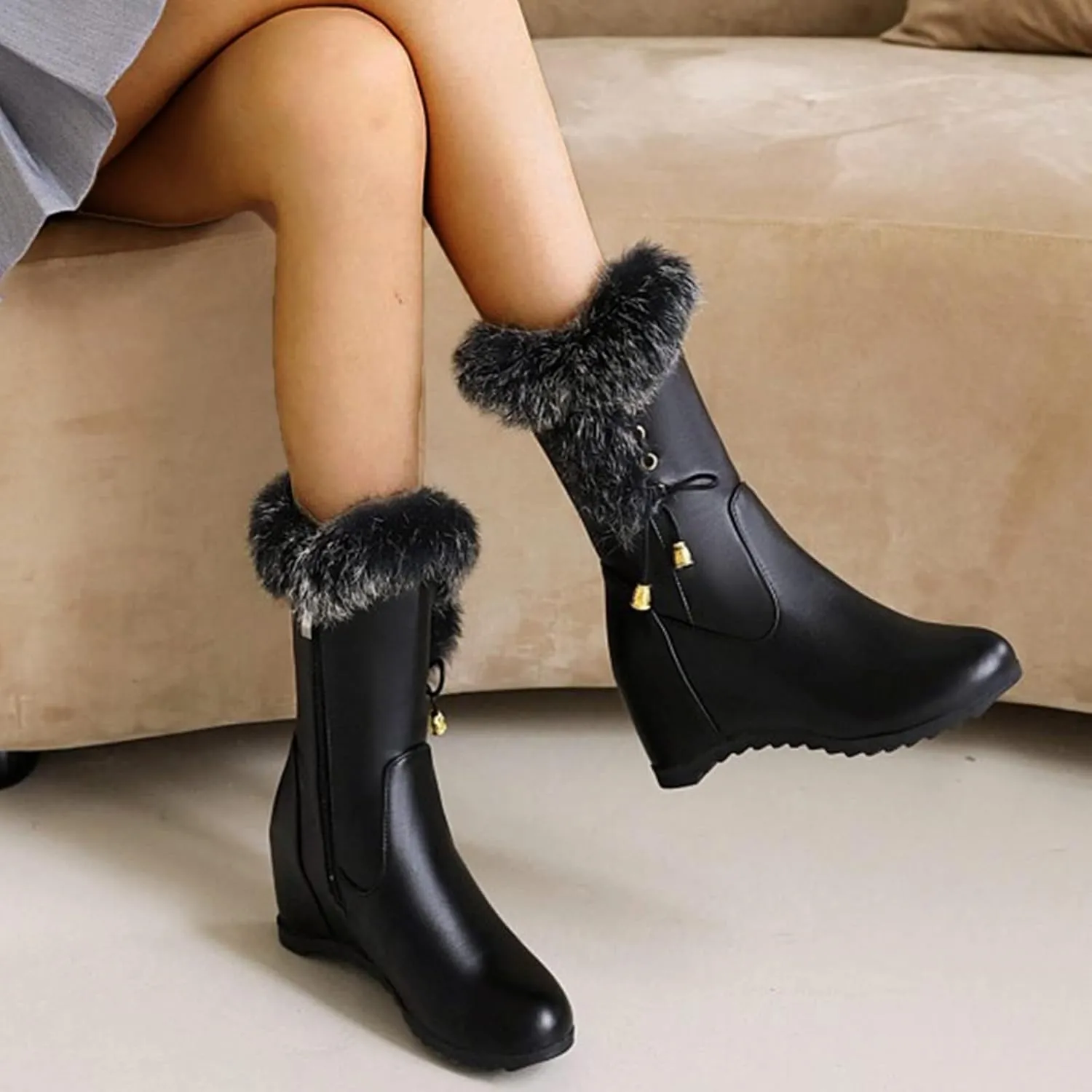 Short Winter Boots for Women Low Heel Puffer Snow Boots for Women Size 9 Womens Side Zipper Waterproof Winter Boots Womens Black Winter Boots Size 8 Botas Para Nieve E Invierno De Mujer