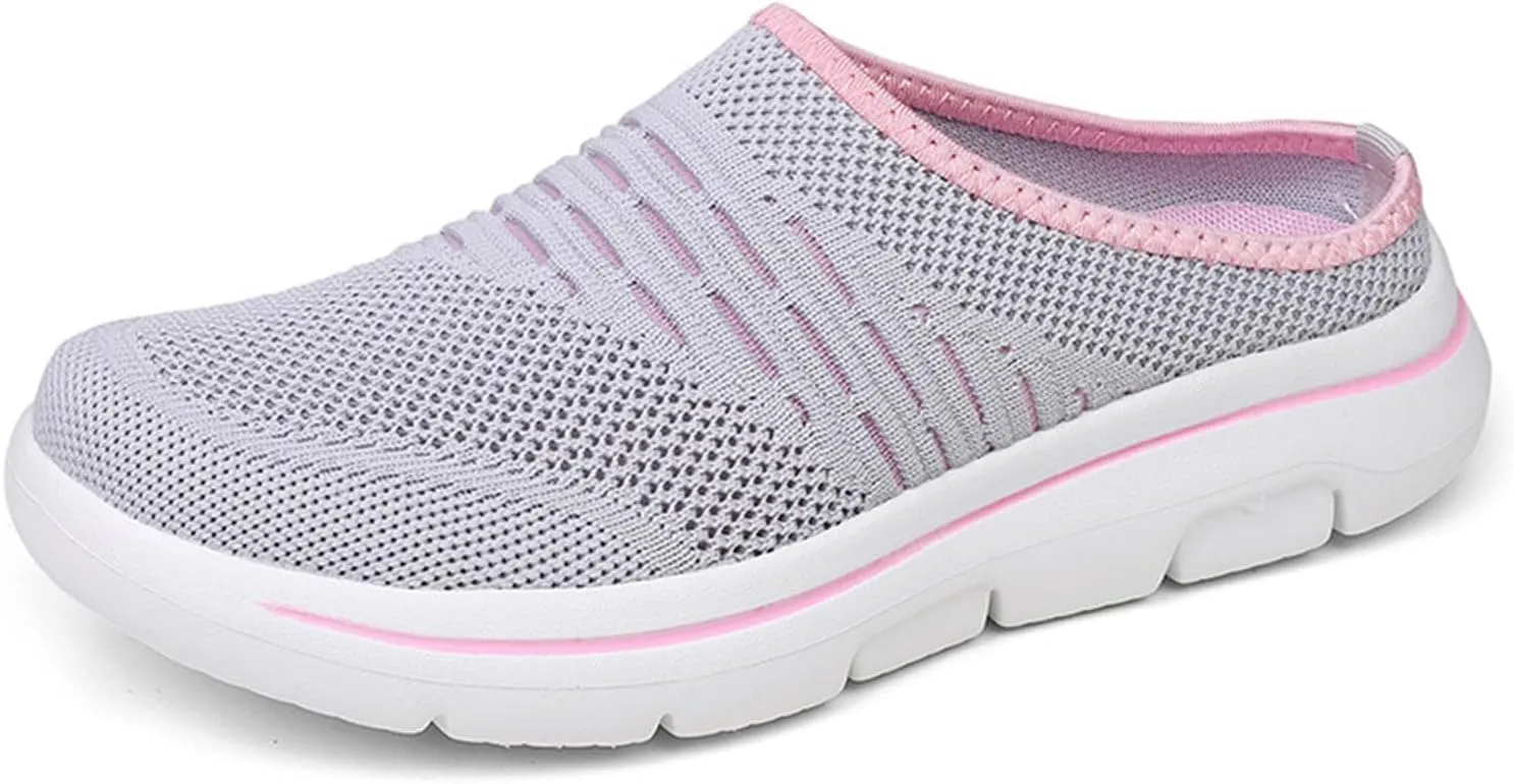 Slip On Mules Breathable Mesh Slip On Clogs Wide Width Lightweight Sneakers Comfort Walking Mules Shoes for Women Men with Indoor Outdoor Anti-Skid Sole