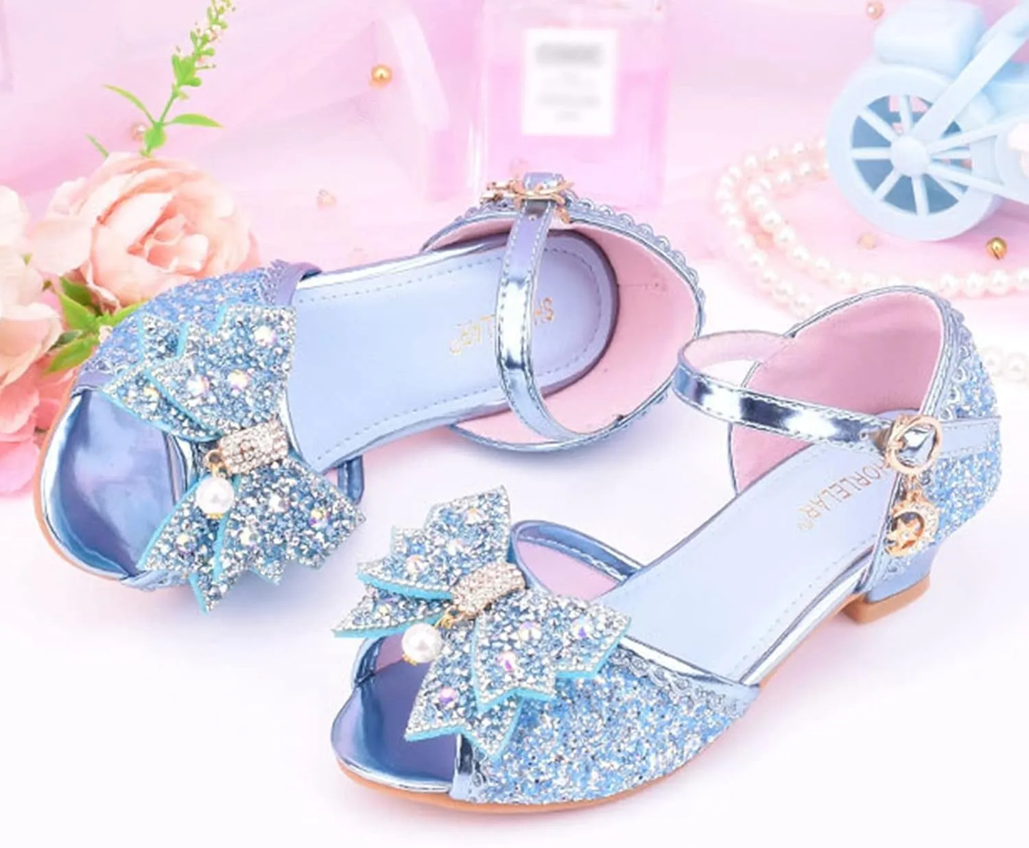 Sneakers for Girls Size 13 with Bow and Glitter Childrens Dance Shoes Glitter High Tops Kids Sparkly Shoes