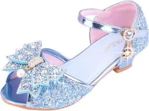 Sneakers for Girls Size 13 with Bow and Glitter Childrens Dance Shoes Glitter High Tops Kids Sparkly Shoes