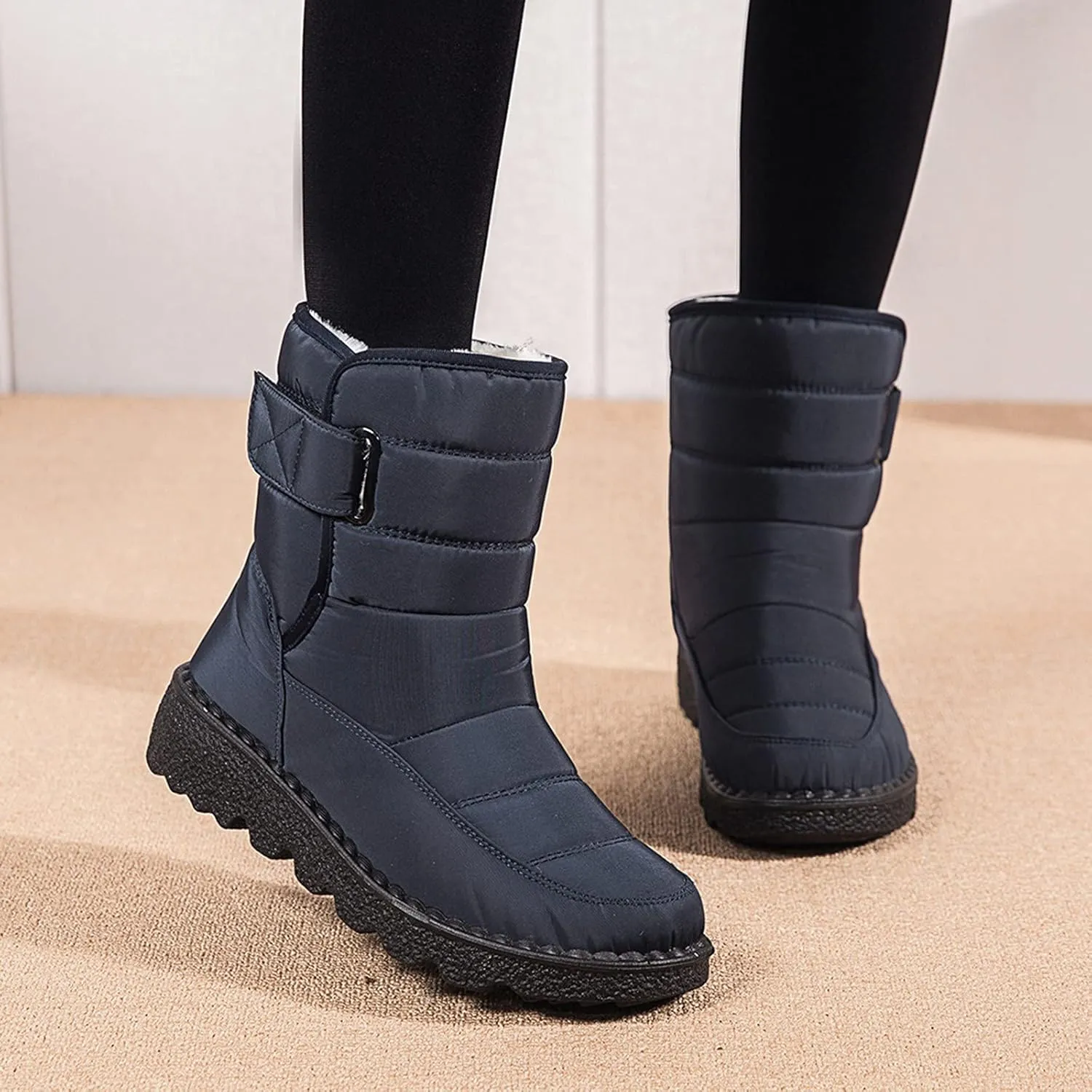 Snow Boots for Women Mid Calf Boots Women Winter Warm Outdoor Waterproof Comfortable Round Toe Platform Women Boots