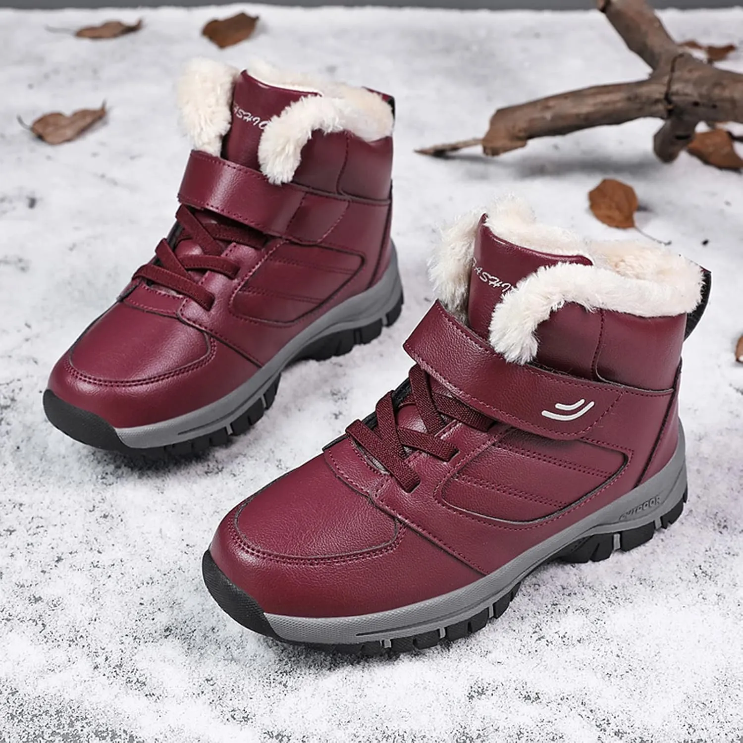 Snow Boots for Women Waterproof Non Slip Wide Womens Boots Winter Ankle Womens Wide Width Snow Boots with Zipper Boots for Snow Woman Winter Boot for Women Size 5.5