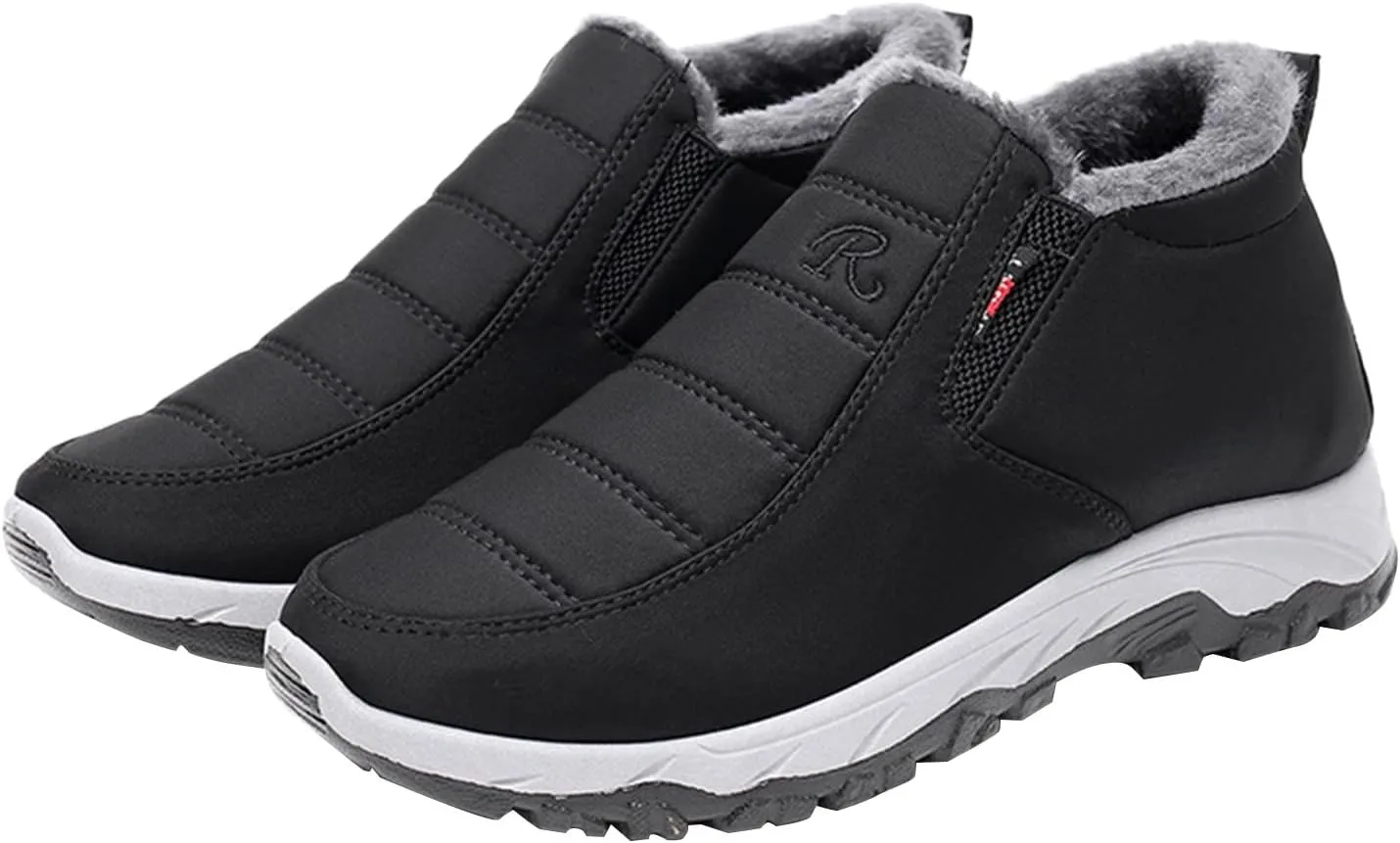 Snow Boots for Women Waterproof Wide Womens Boots Winter Waterproof Fur Boots for Women Winter White White and Brown Slipper Boots for Women Outdoor Botas Calientes Para Mujer De Invierno