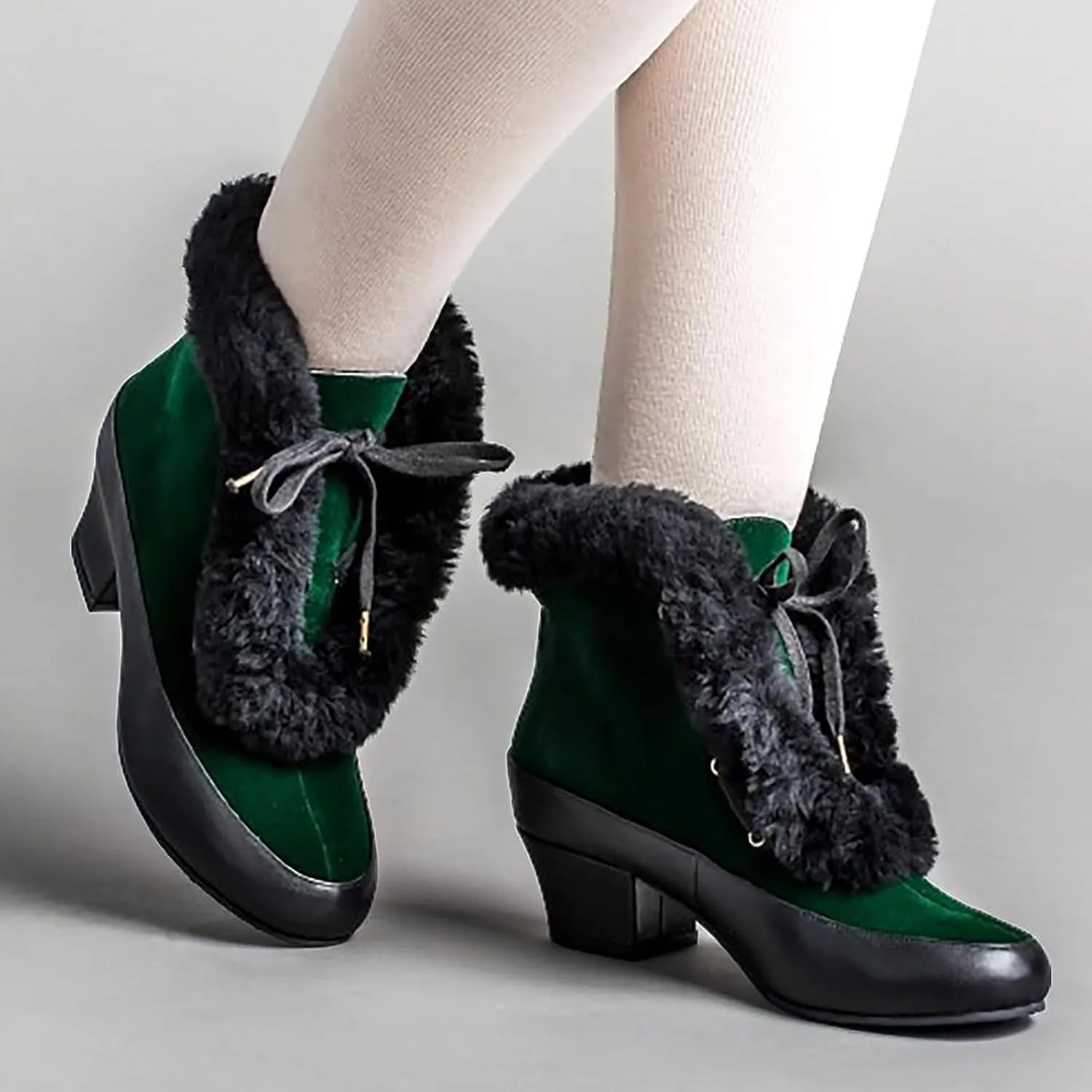 Snow Boots for Women Winter Boots 2024 Large Size Lace-Up Fuzzy Boots Warm Cotton Boots Cotton Shoes Snow Boots