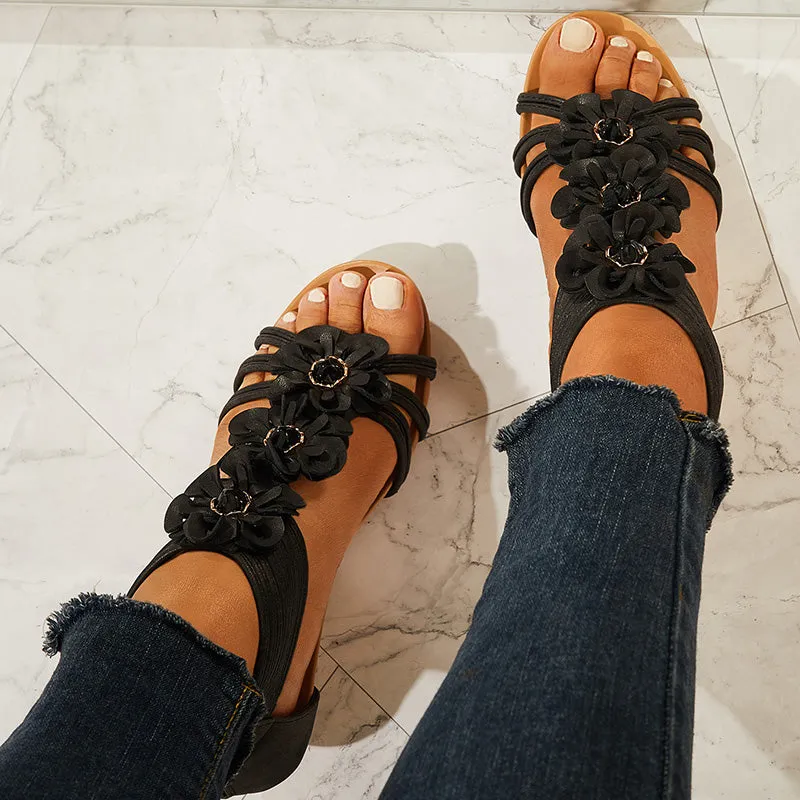 Sohiwoo Women Casual Walking Wedge Sandals Retro Summer Beach Soft Sandals