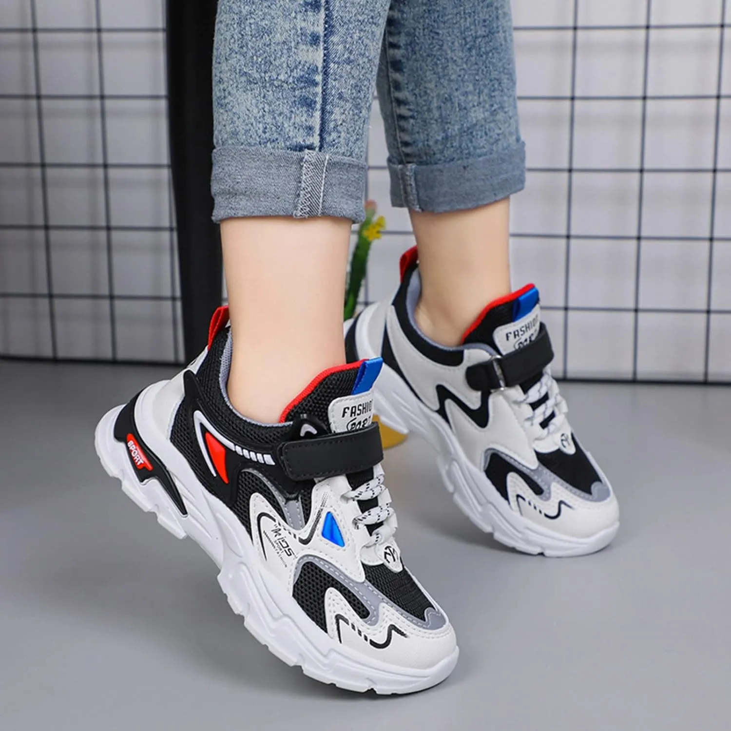 Toddler Kids Sports Sneaker for Boys and Girls Non Slip Lightweight Mesh Waterproof Shoes Walking Sports Casual Shoes