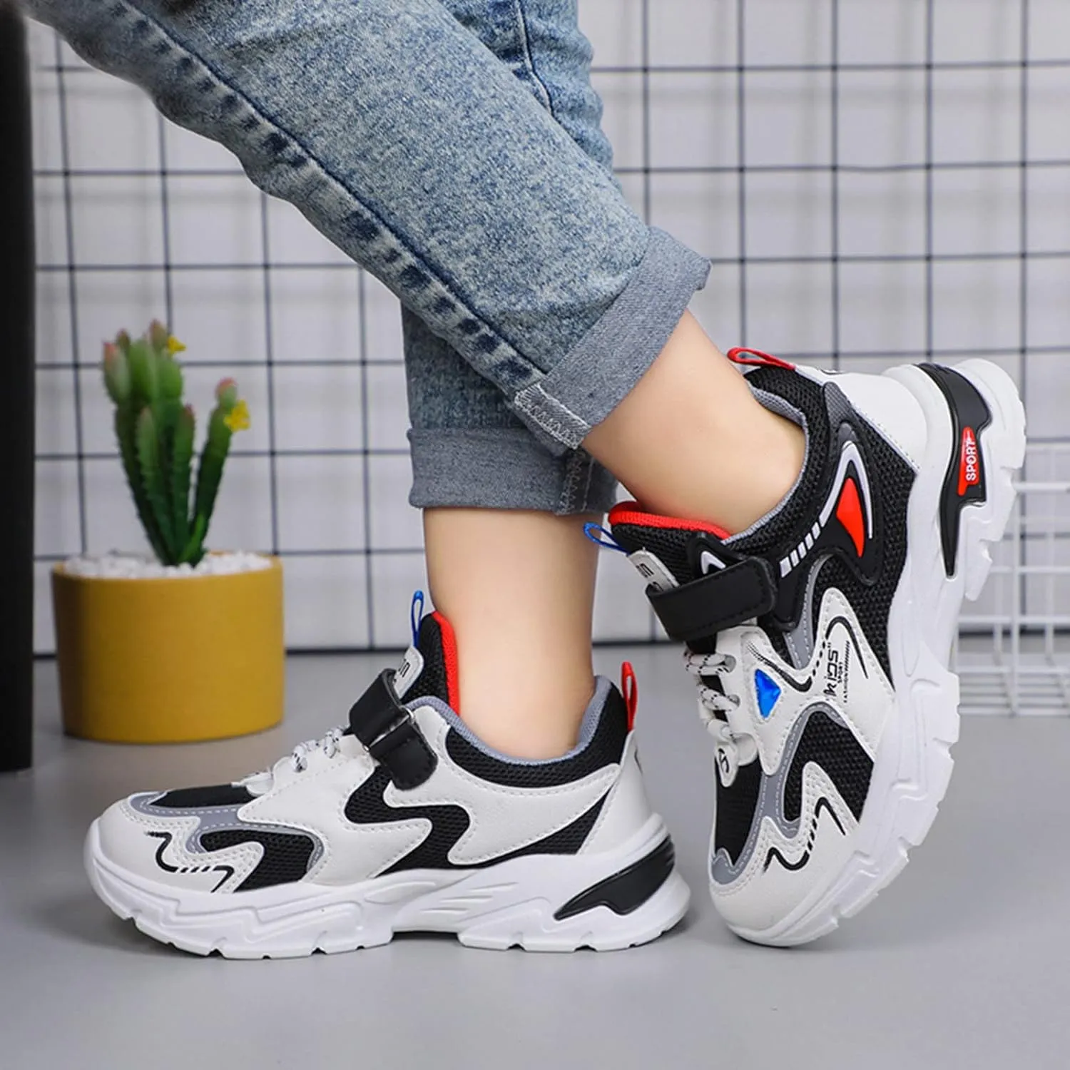 Toddler Kids Sports Sneaker for Boys and Girls Non Slip Lightweight Mesh Waterproof Shoes Walking Sports Casual Shoes