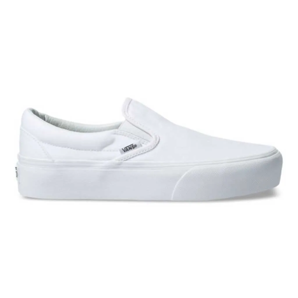 Vans Women's Classic Slip on Platform -True White