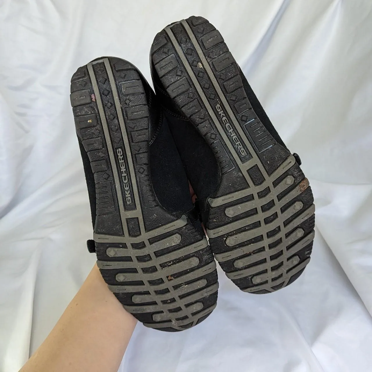Vintage Black Skechers Wedge Ballerina Velcro Mary Jane Sneakers