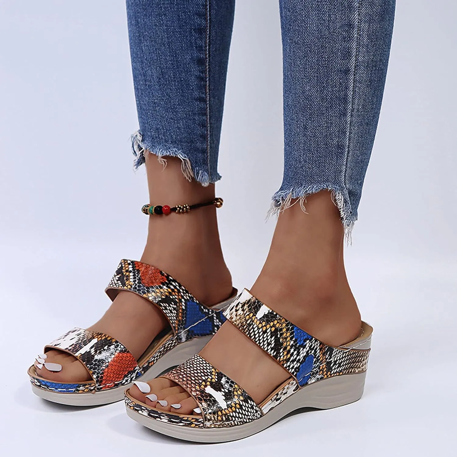 Walking Sandals Women, Womens Sandals Orthopedic Open Toe Sandals Retro Anti Slip Comfy Breathable Shoes