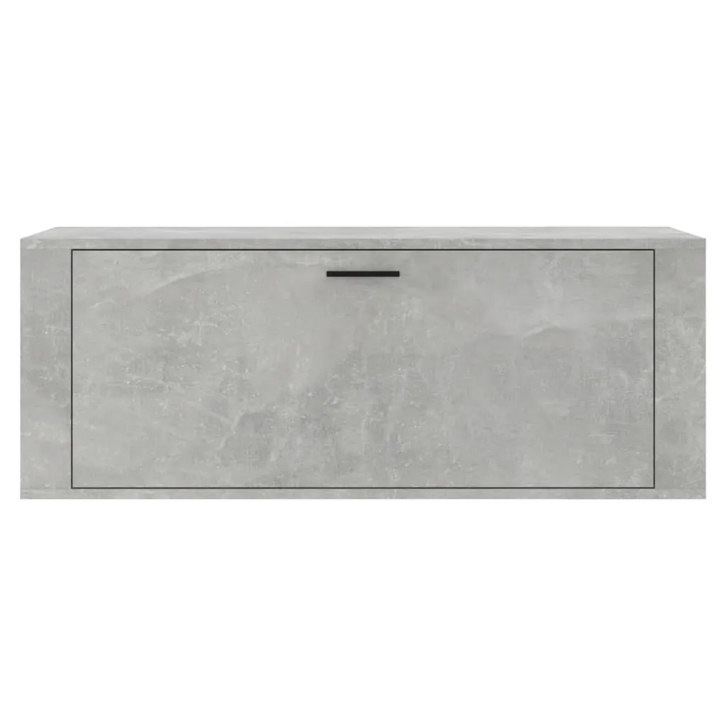Wall Shoe Cabinet Concrete Grey 100x35x38 cm Engineered Wood