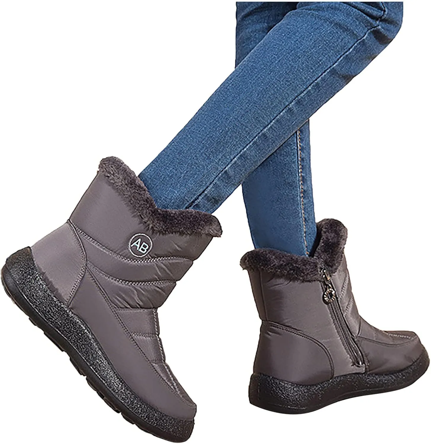 Waterproof Snow Boots for Women Cute Womens Black Snow Boots Slip on Womens Winter Boots 8.5 Wide Winter Snow Boots Womens Winter Hiking Boots Waterproof