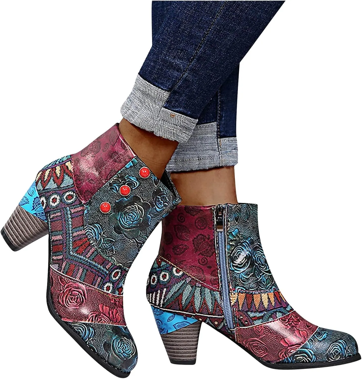 Wedge Ankle Boots Womens Western Booties Pointed Toe Ankle Boots Womens Heel Booties Women'S Ankle Boots & Booties Rhinestone Womens Booties Shoes Extra Wide Width
