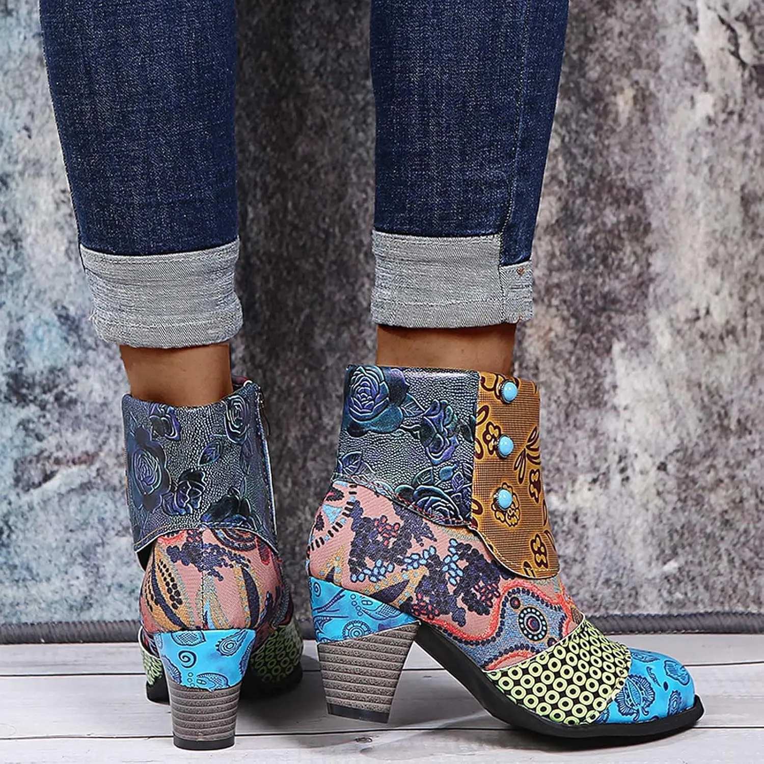 Wedge Ankle Boots Womens Western Booties Pointed Toe Ankle Boots Womens Heel Booties Women'S Ankle Boots & Booties Rhinestone Womens Booties Shoes Extra Wide Width