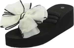 Wedge Flip-Flops for Women Plus Size Platform Sandals Fashion Beach Non Slip Slippers Versatile Slim Flip Zipper Wedge